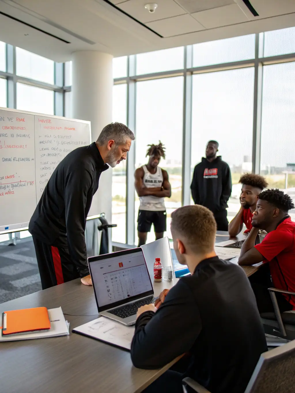 An image of coaches and referees attending a training workshop, emphasizing the importance of qualified personnel in football development.